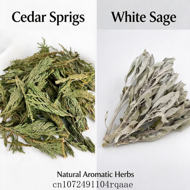 Dried Herbs - Dried White Sage Sprigs & Cedar