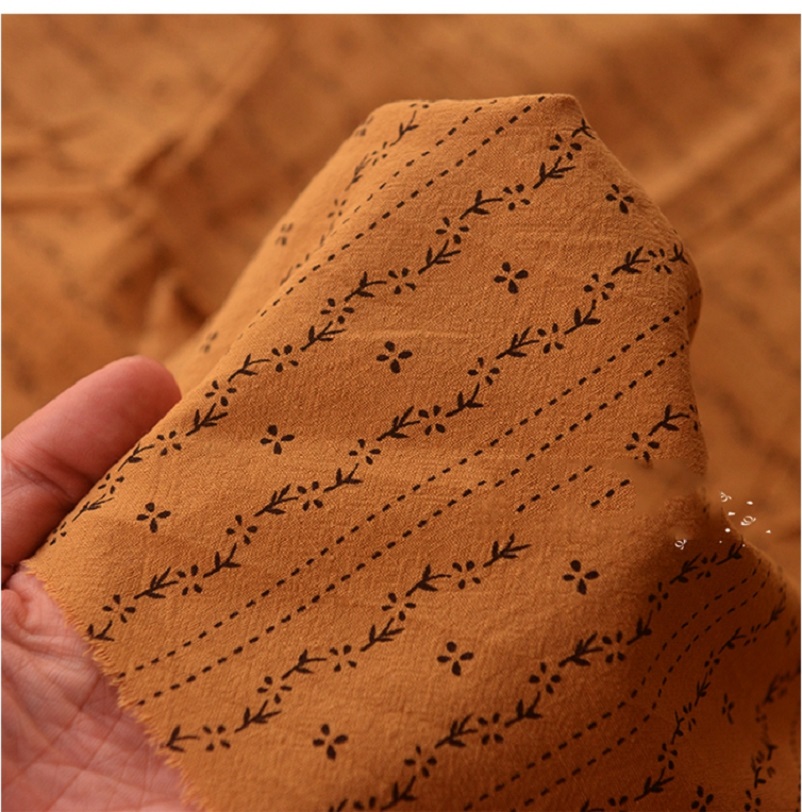 Washed Cotton And Linen Fabric - огляд і ціна Turmeric